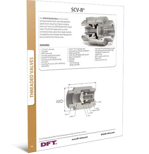 SCV® Check Valve Cut Sheet